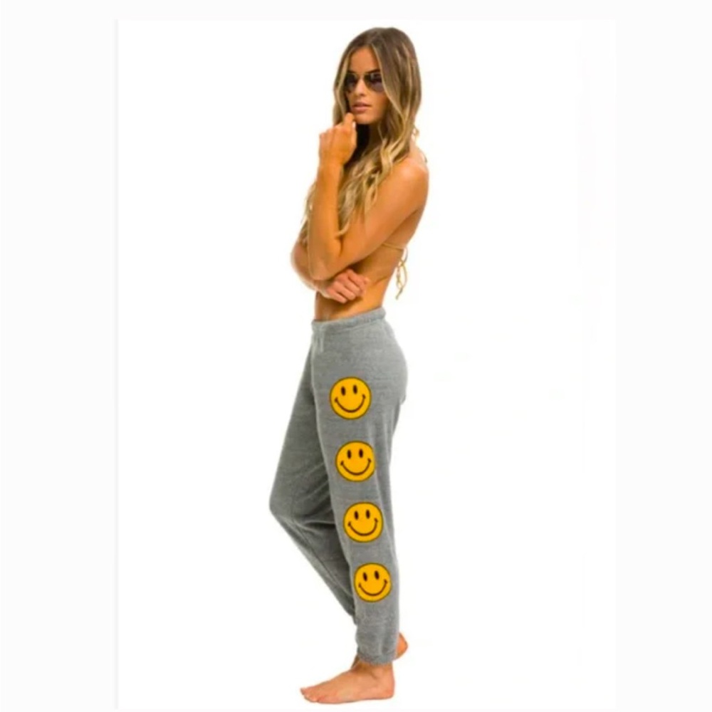 aviator nation smiley face sweatpants size small